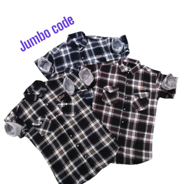 Black, brown, white, and gray plaid Shirt