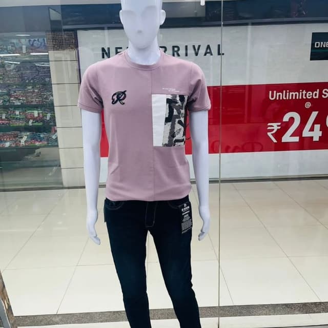 Mauve, Black, White T-shirt