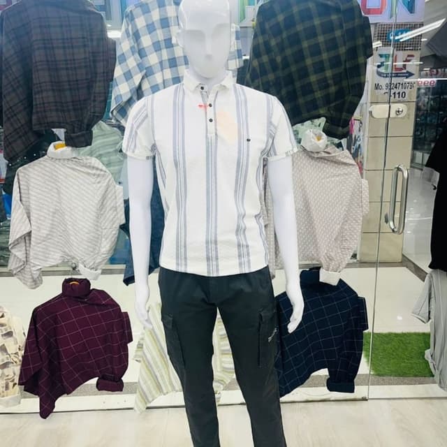 White, Gray, Black Polo Shirt, Cargo Pants