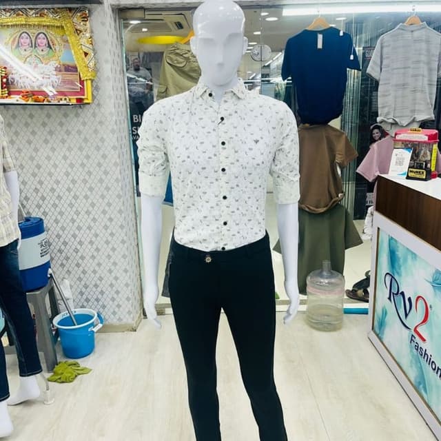 White, Black Shirt