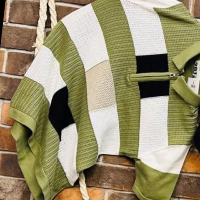 Green, White, Black, Beige T-Shirt