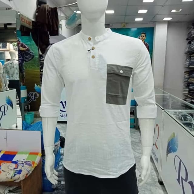 White with a grey accent Shirt
