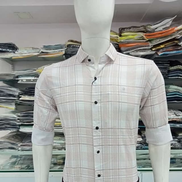 White and light brown Shirt