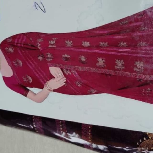Maroon and Gold Saree