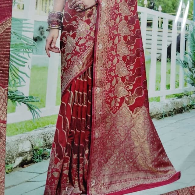 Red and Gold Saree