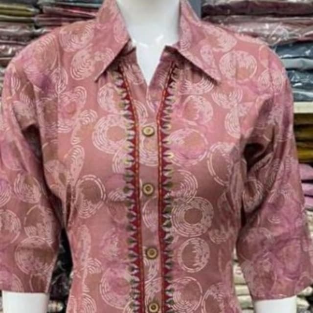 Mauve, Brown, and Beige Shirt