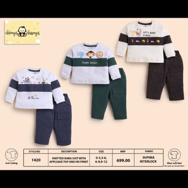White, Blue, Green, Brown, Grey Baba Suit