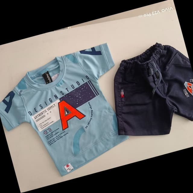 Blue, Navy, Red, White T-shirt and Shorts set