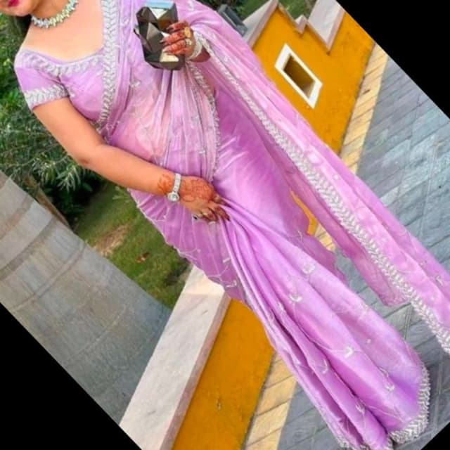 Lavender and Silver Saree