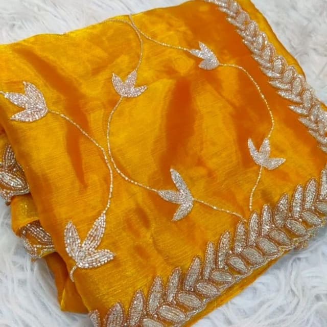 Yellow and Silver Saree
