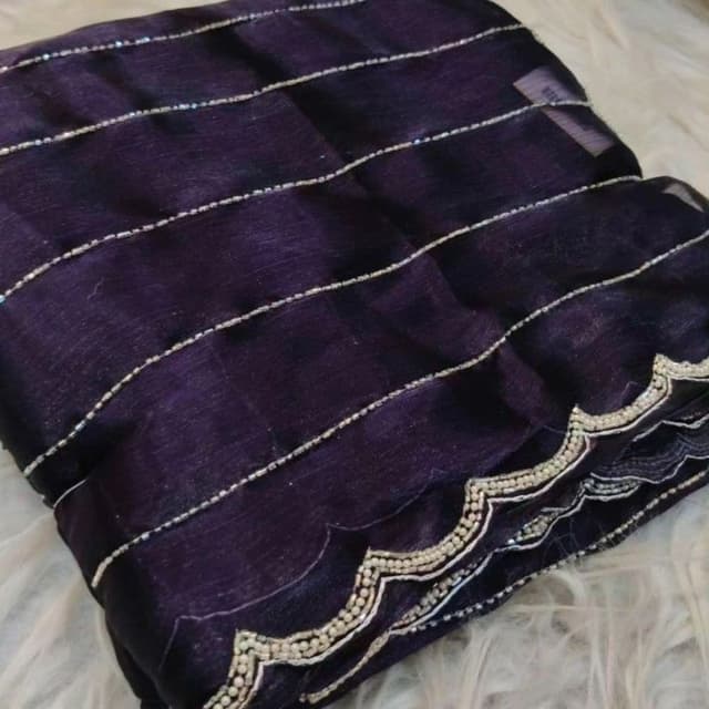 Deep Purple with Silver Saree