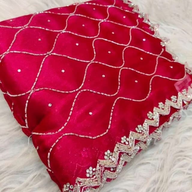 Red and Silver Fabric/Saree