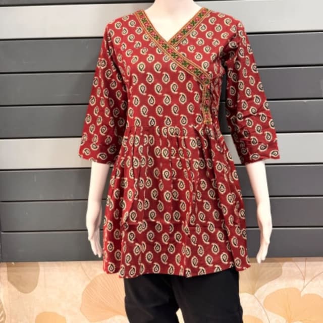 Red, Cream, Green Kurti