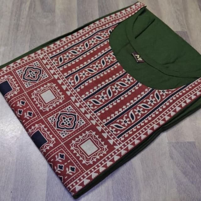 Green, Red, White, and Navy Blue Kurti