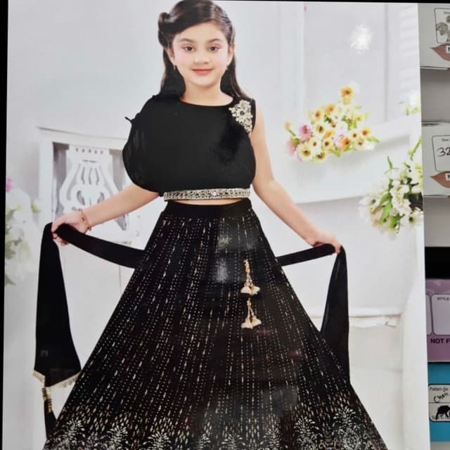 Black and Gold Lehenga Choli