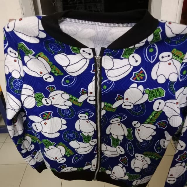 Blue, White, Black, Green Jacket