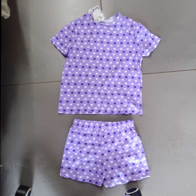 Light Purple and White Shorts set