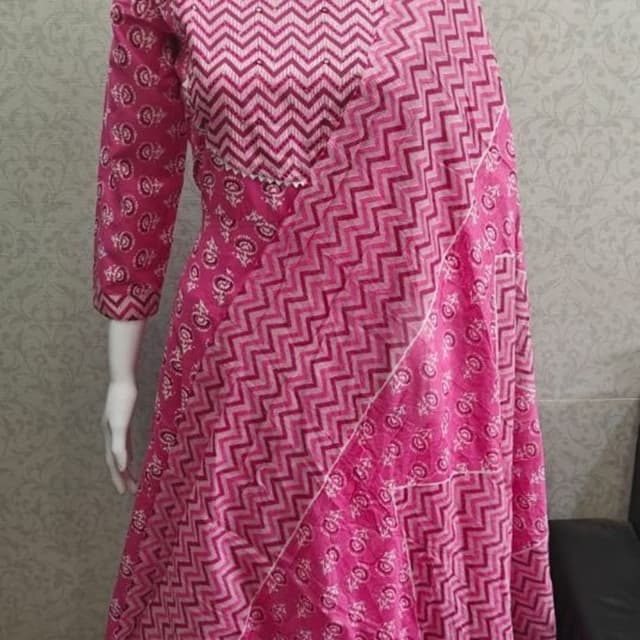 Pink, White Dress