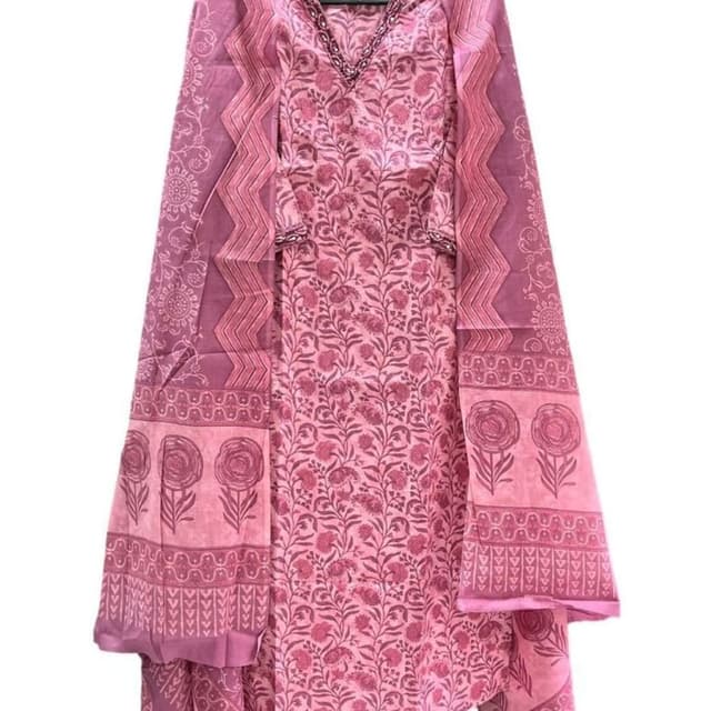Pink and Purple Kurta with Dupatta