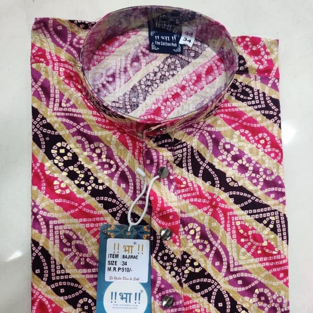 Pink, Purple, Gold, Black Kurta