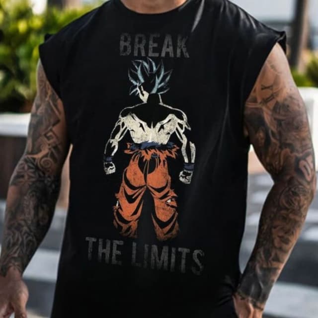 Black, Orange, White, Blue Muscle Tank Top