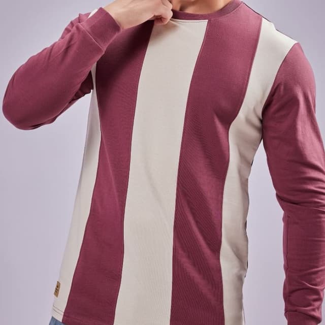 Burgundy and Cream Shirt