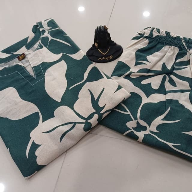 Teal and white Pajama set
