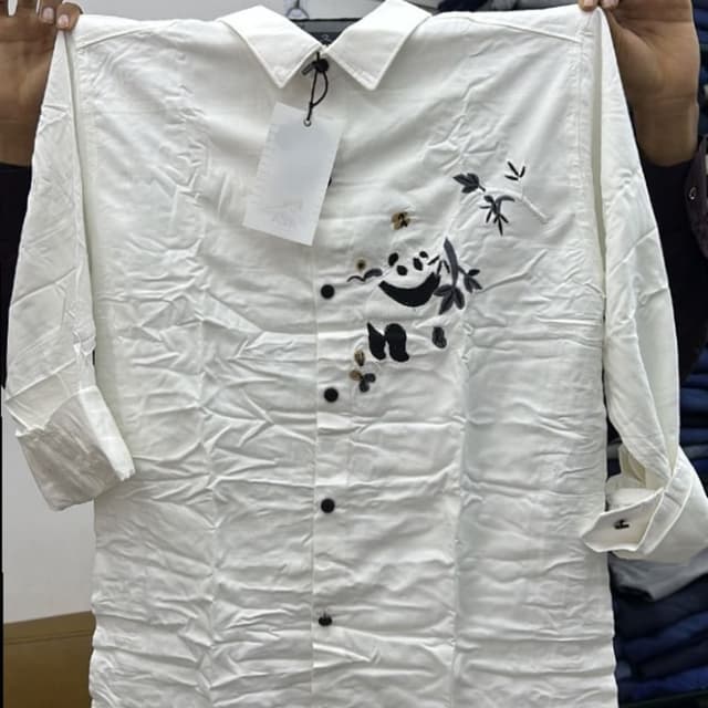 White, Black, Brown Shirt