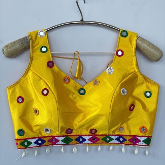 Bright Yellow, Multi-colored accents Blouse