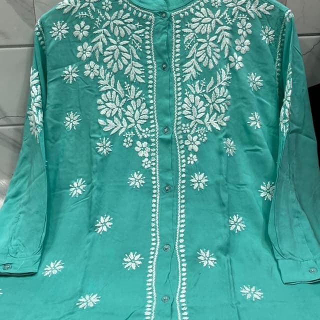 Teal and White Shirt