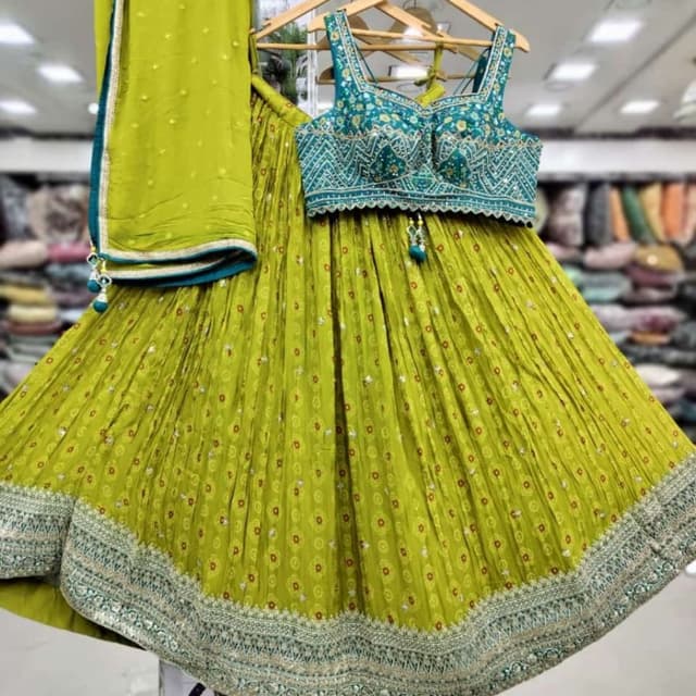 Green and Teal Lehenga Choli