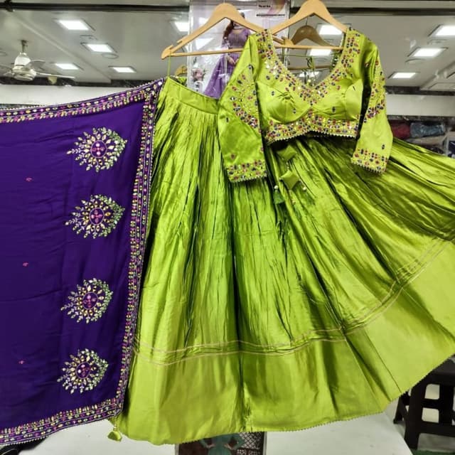 Green and Purple Lehenga Choli