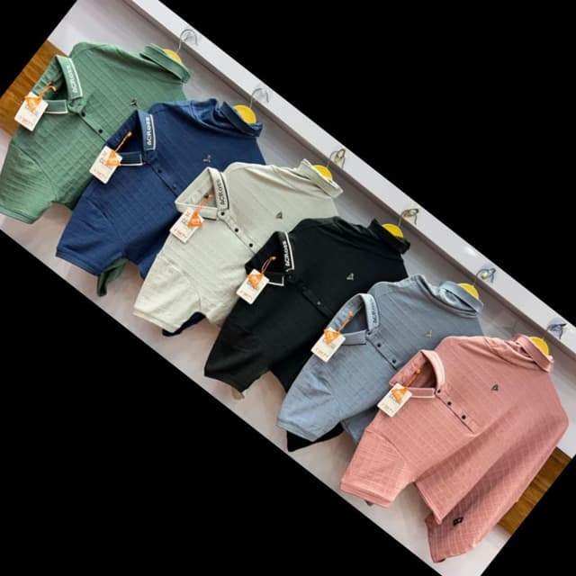 Variety of colors including green, blue, beige, black, gray, and pink. Polo Shirt