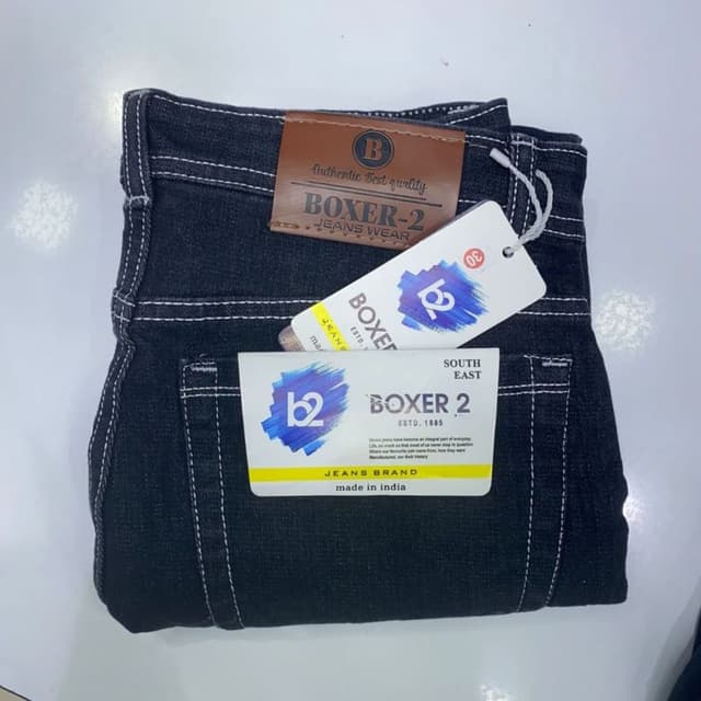 Black with white stitching Jeans