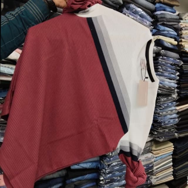Burgundy, White, Gray, Black T-shirt
