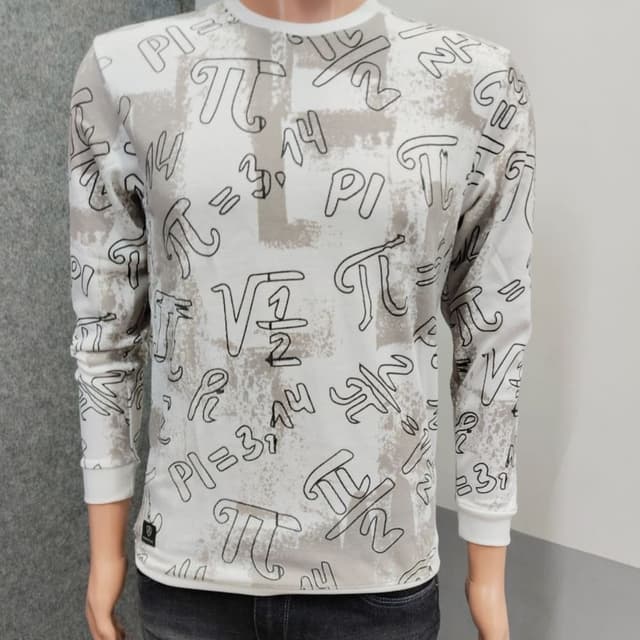 White, Gray, Black Long-sleeved T-shirt