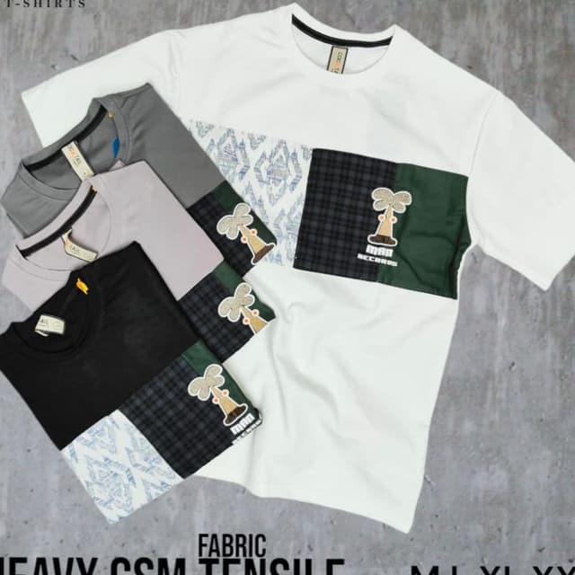 White, Black, Gray, Green, Blue T-Shirt