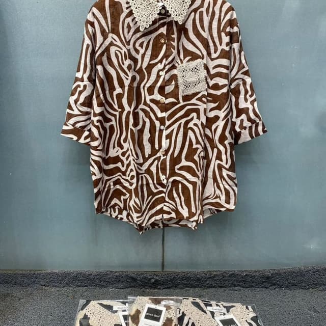 Brown and white Shirt