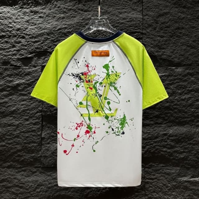 White, Neon Green, Black, Red, Green T-shirt