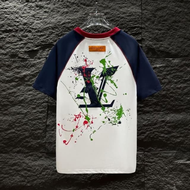 White, Navy Blue, Red, Green T-Shirt