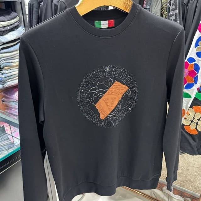 Black with brown and silver Sweatshirt