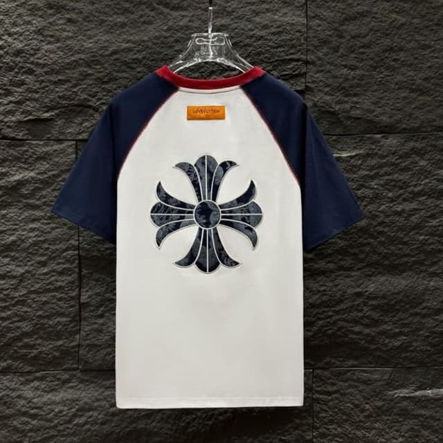White, Navy Blue, Red, Black T-shirt