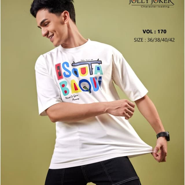 White with a multi-colored graphic T-Shirt