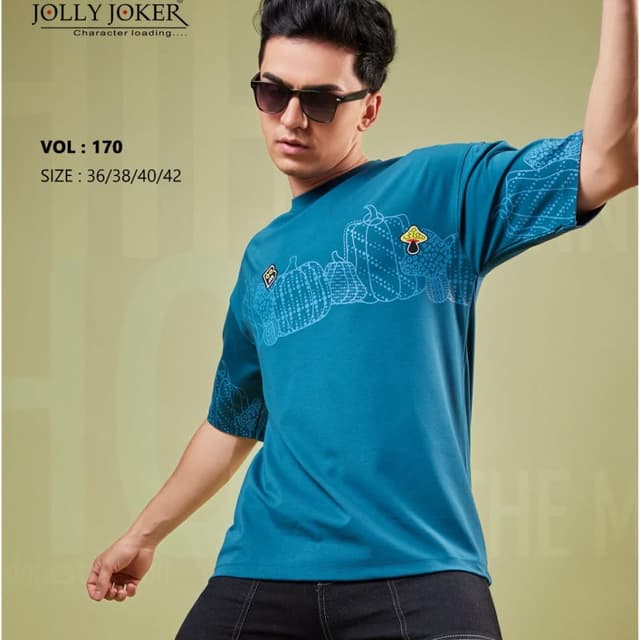 Teal, White T-shirt