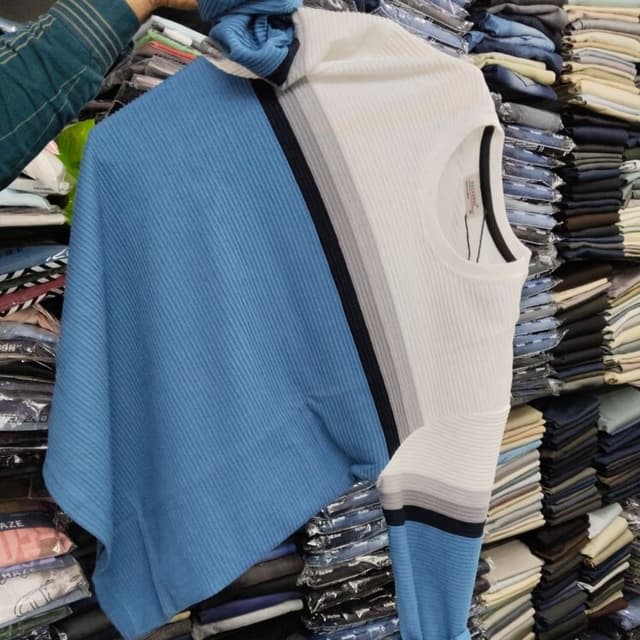 Blue, White, Gray, Black T-shirt