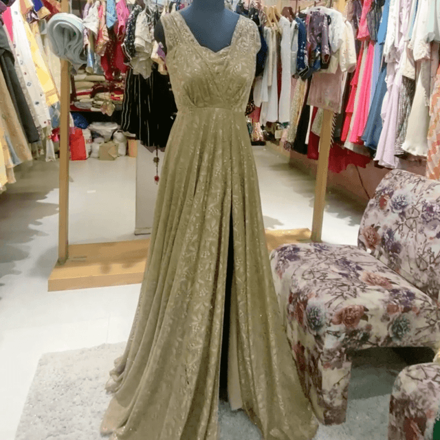 Golden and Black Dress