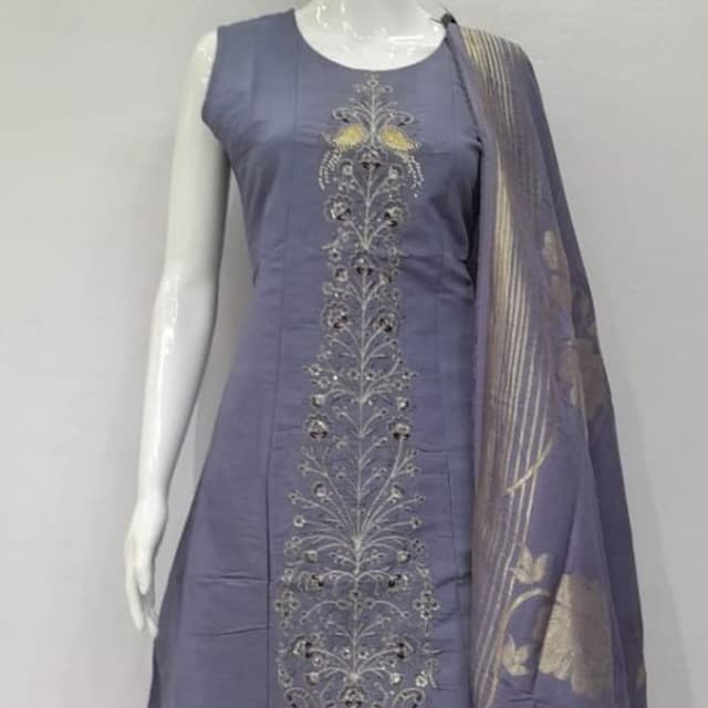 Grey and Gold Salwar Kameez