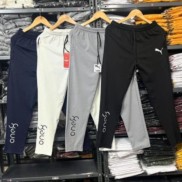 Navy Blue, White, Gray, Black Track Pants