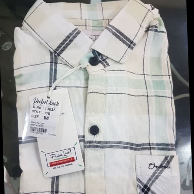 White, black and light green Shirt