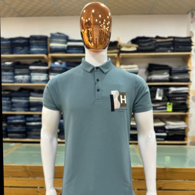Teal, Black, White Polo Shirt